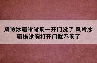 风冷冰箱嗡嗡响一开门没了 风冷冰箱嗡嗡响打开门就不响了